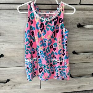 Lilly Pulitzer Pink and Blue Leopard Print Kids Dress